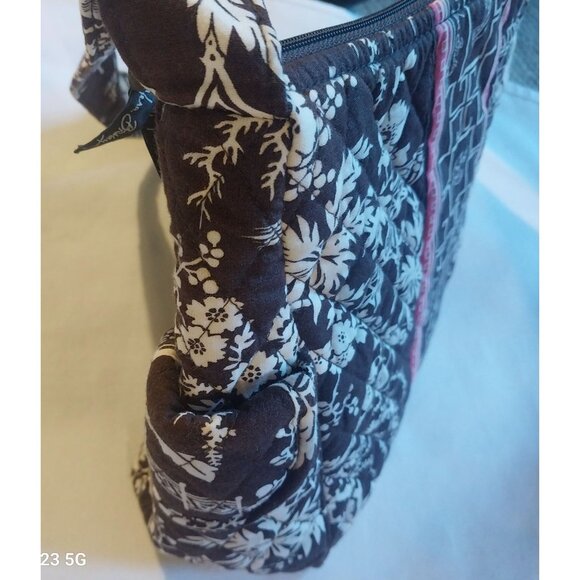 Vera Bradley Floral Quilted Shoulder Bag With Asian-Inspired Pattern Brown & Cre - Picture 2 of 7